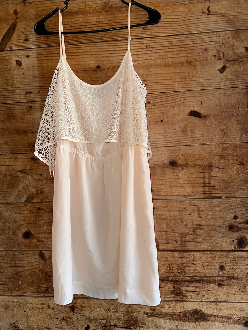 BCBGeneration Lace Overlay Slip Dress Light Peach